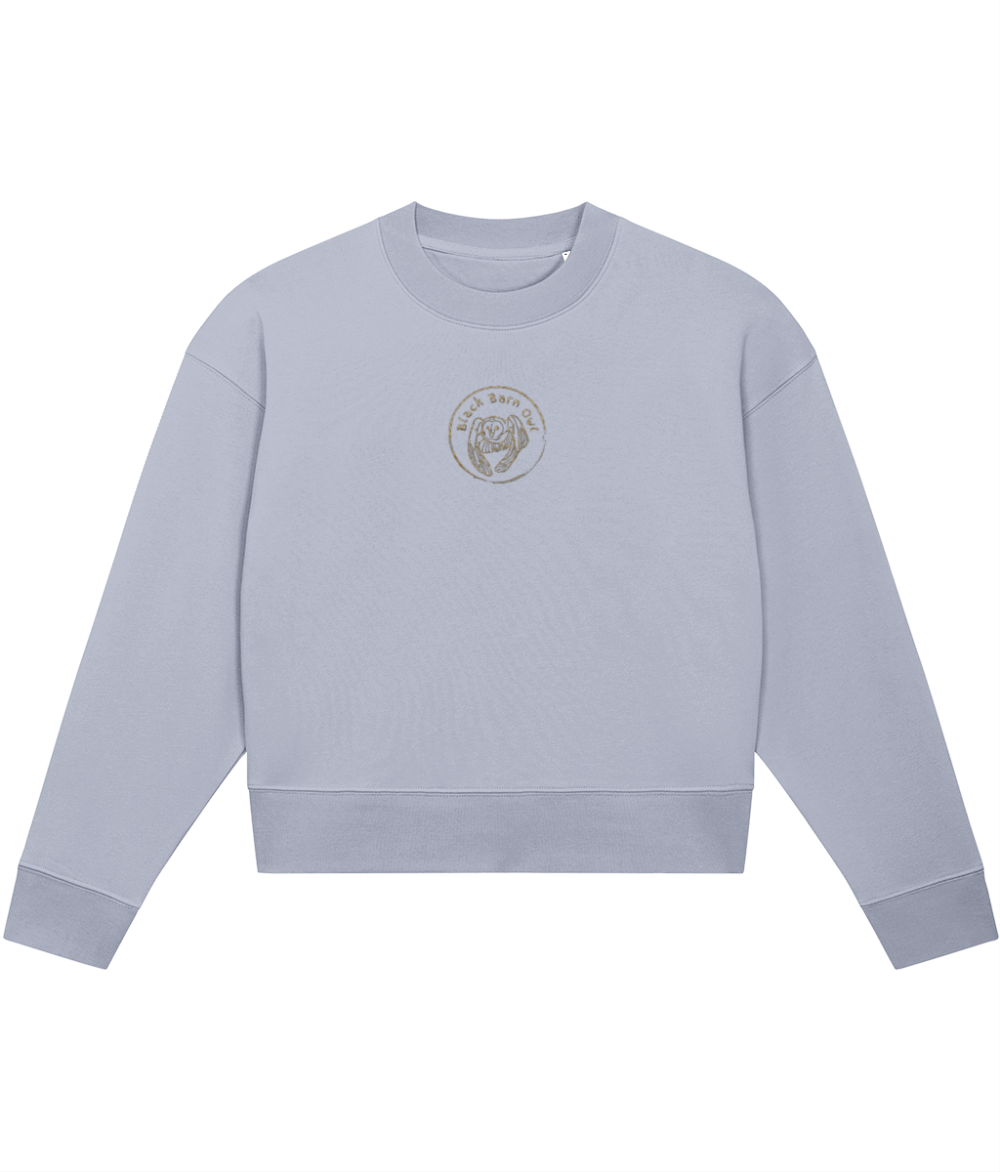 Cropped Sweatshirt | Musing Owl ~ Embroidered - Image 6